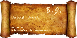 Balogh Judit névjegykártya